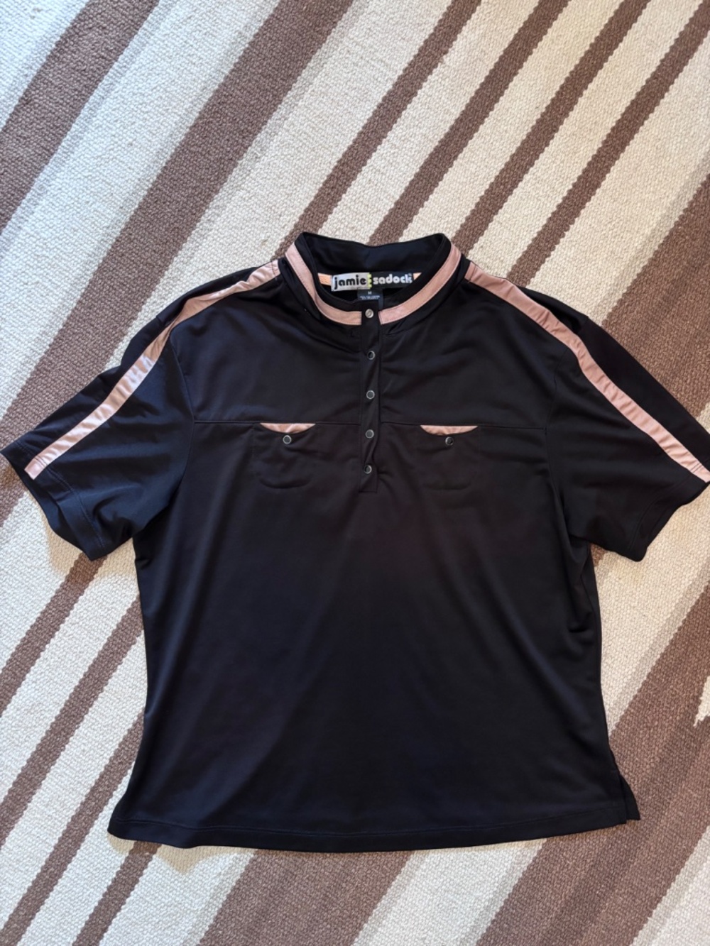 Jamie Sadock Black Peach Golf Tennis Top M